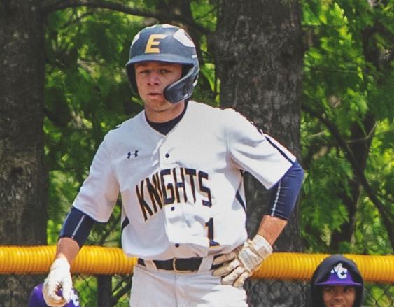 Max Jinjika on third base, moments before scoring one of his two runs in the game. Photo by Jon Barringer